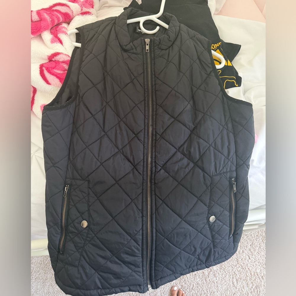 Black Quilted Vest